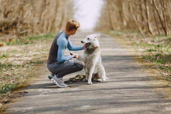Jogger mit Hund - Kooperation mit Diabetes Fachhändlern
